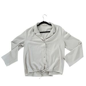 Elegant Women's Cream Button-Up Top
